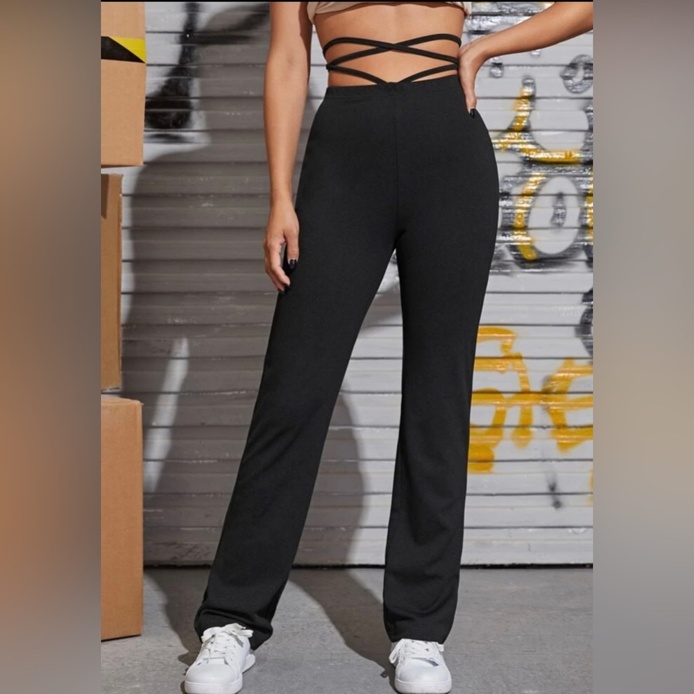 Black tie pants